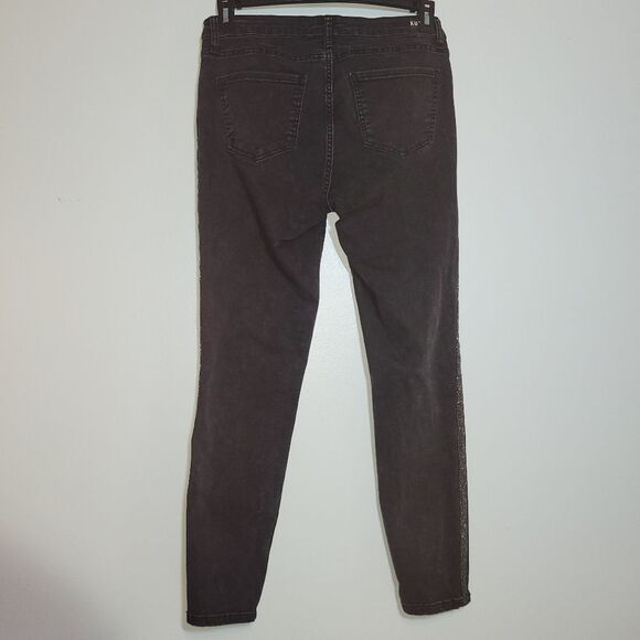 Kut from the Kloth Connie Black Beaded High Rise Ankle Skinny Jeans 6 - Picture 6 of 12